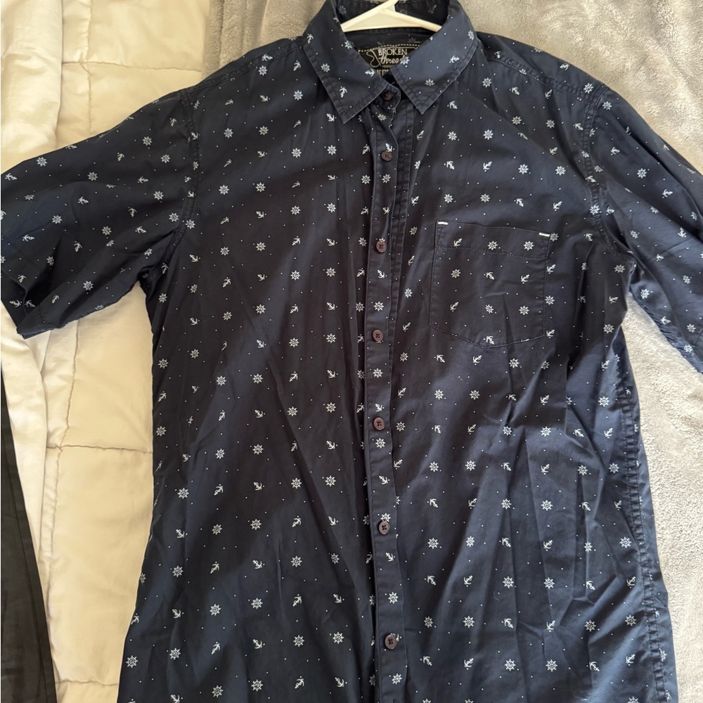 Men's Navy Blue Dress Shirt